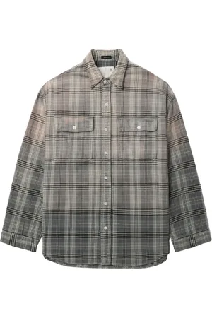 R13 Camisa con motivo de cuadros degradados