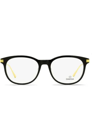 Omega Lentes con armazón redonda y logo grabado