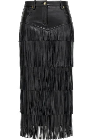 Roberto Cavalli Falda midi con flecos