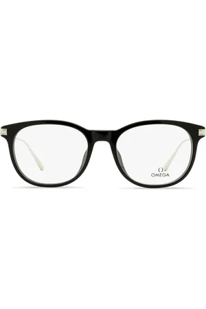 Omega Lentes con armazón redonda y logo grabado