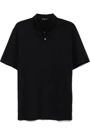 James Perse Playera tipo polo con efecto cepillado