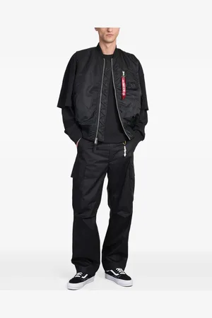 Alpha Industries Chamarra bomber con logo en la correa