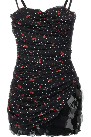 Des Phemmes Ruched cherry polka-dot dress