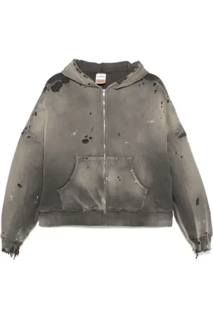 SAINT MXXXXXX Hoodie con efecto envejecido
