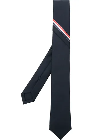 Thom Browne Corbata de sarga súper 120 con detalle de rayas RWB