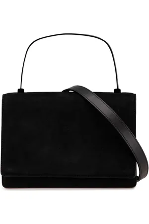 Salvatore Ferragamo Bolsa satchel de gamuza con asa de metal en la parte superior 2000-2024