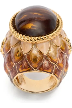 Roberto Cavalli Anillo escamado con detalle de piedra