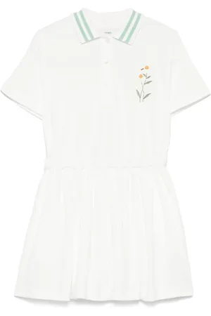 Fendi Vestido estilo playera tipo polo con logo bordado