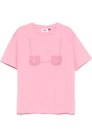 GCDS Playera con brasier estampado de x Hello Kitty