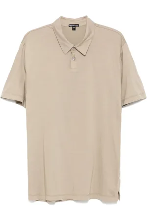 James Perse Playera tipo polo con efecto cepillado