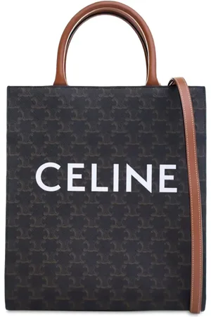 Céline Bolsa satchel Vertical Cabas pequeña de lona Triomphe revestida 2020