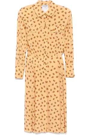 CHANEL Vestido con estampado gráfico 1990-2000