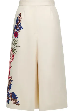 Roberto Cavalli Falda midi con bordado floral