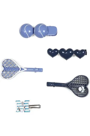 MONNALISA Set de cuatro clips para el cabello con motivo de tenis