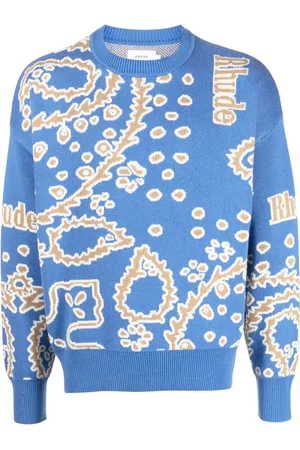 Rhude Suéter tejido con logo en intarsia
