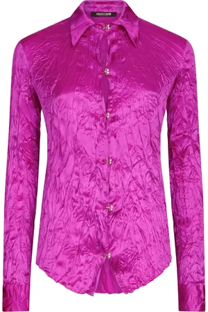Roberto Cavalli Camisa de seda con efecto arrugado