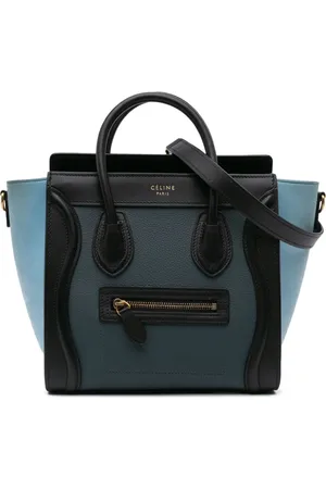 Céline Bolsa satchel Nano Tricolor Leather Luggage Tote 2018