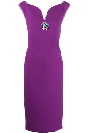 Roberto Cavalli Vestido midi con cuello en V