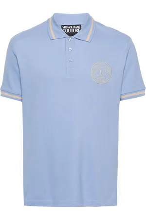 VERSACE Playera tipo polo con logo bordado