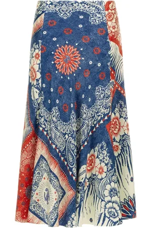 Roberto Cavalli Falda midi con estampado de bandana