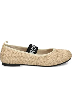 Moschino Flats con logo en la correa
