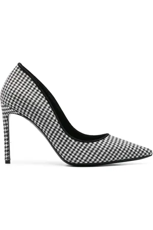GINISSIMA Zapatillas con motivo pied de poule y tacón de 85mm