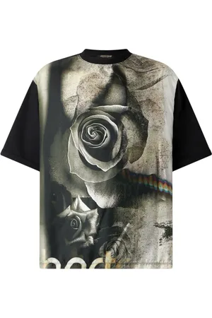 Roberto Cavalli Playera con rosas estampadas