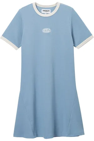 Chocoolate Vestido estilo playera en contraste
