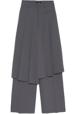 GOEN.J Pantalones rectos con diseño asimétrico y pliegues