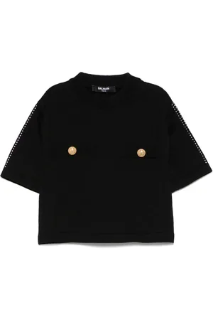 Balmain Playera con detalles de cristal
