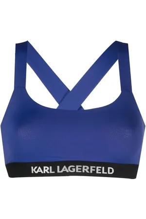 Karl Lagerfeld Top tipo bandeau con logo estampado