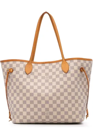 LOUIS VUITTON Bolso shopper Neverfull MM con lona Damier Azur característica 2017