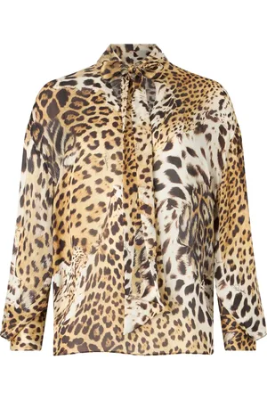 Roberto Cavalli Blusa con estampado de jaguar