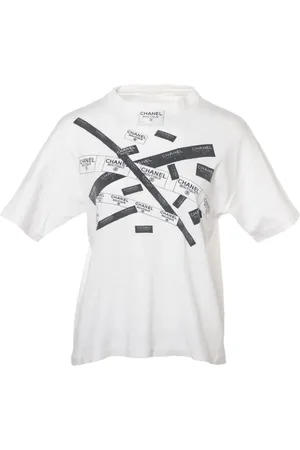 CHANEL Logo tape-print T-shirt
