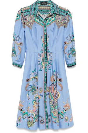 Etro Vestido midi con estampado de cachemira