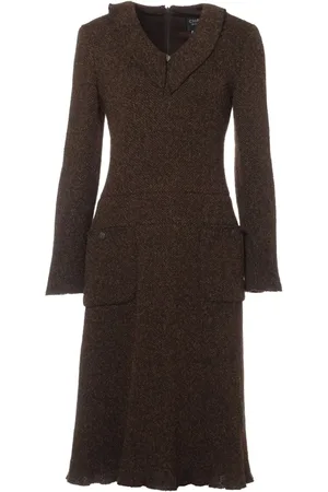 CHANEL Brushed-effect midi dress