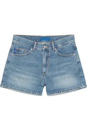 HUGO BOSS Shorts de mezclilla con parche del logo