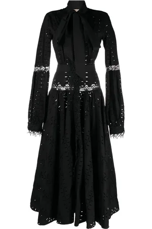 Roberto Cavalli Vestido largo con paneles de encaje