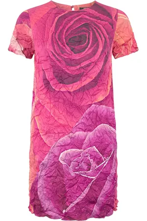 Roberto Cavalli Vestido corto con rosas estampadas