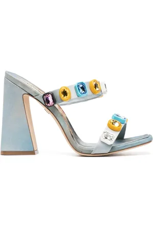 Roberto Cavalli Sandalias con estampado gráfico y detalles de cristal