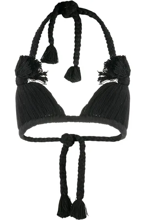 Random Identities Top de bikini con ribete de cuerdas