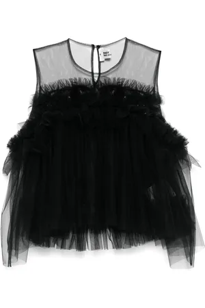 NOIR KEI NINOMIYA Blusa de tul con volantes
