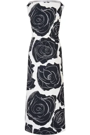 Marni Vestido midi con rosas estampadas