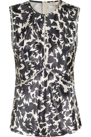 ULLA JOHNSON Top Raven sin mangas y con estampado floral