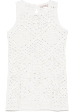 Twin-Set Vestido corto tejido de crochet