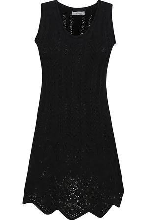 Paco rabanne Vestido corto tejido de crochet con glitter