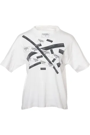 CHANEL Camiseta con franja del logo