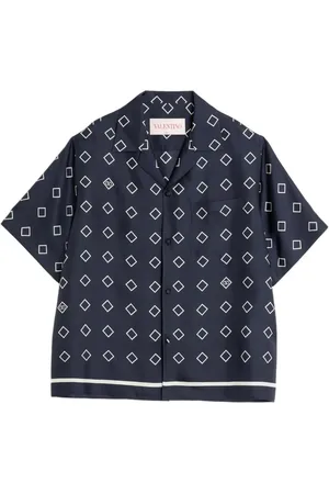 VALENTINO GARAVANI Camisa bowling de seda con estampado Opticool