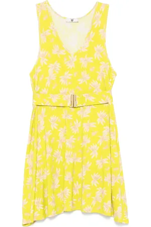 Twin-Set Vestido corto con palmeras estampadas