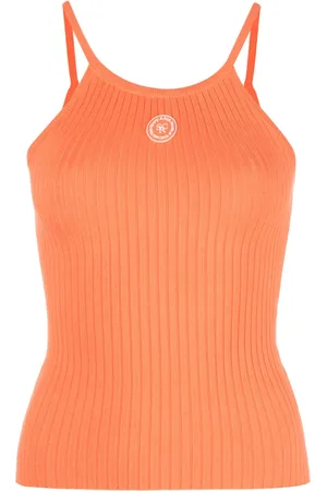 Sporty & Rich Top tejido de canalé con parche del logo